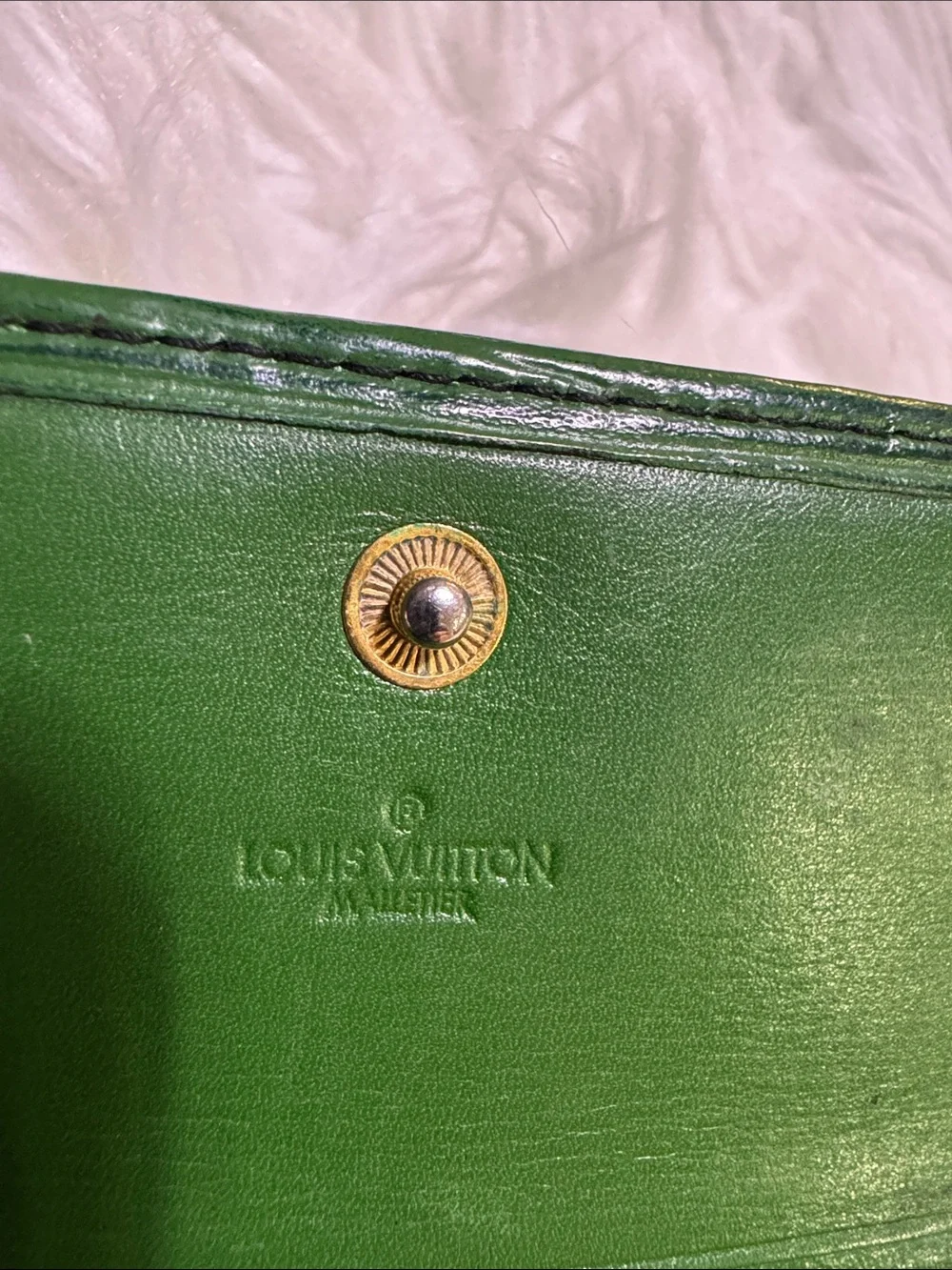 Vintage Louis Vuitton Green Epi Leather Compact Wallet